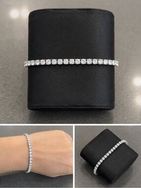 MIA SARINE Silver Plated Tennis Bracelet in Silver Tone